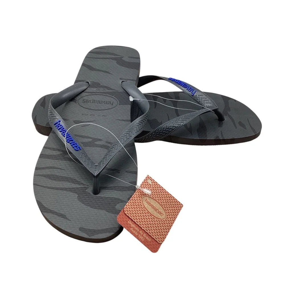 Havaianas Top Camo Mens Flip Flops Grey Camouflage Sandals USA 13 EUR 47/48